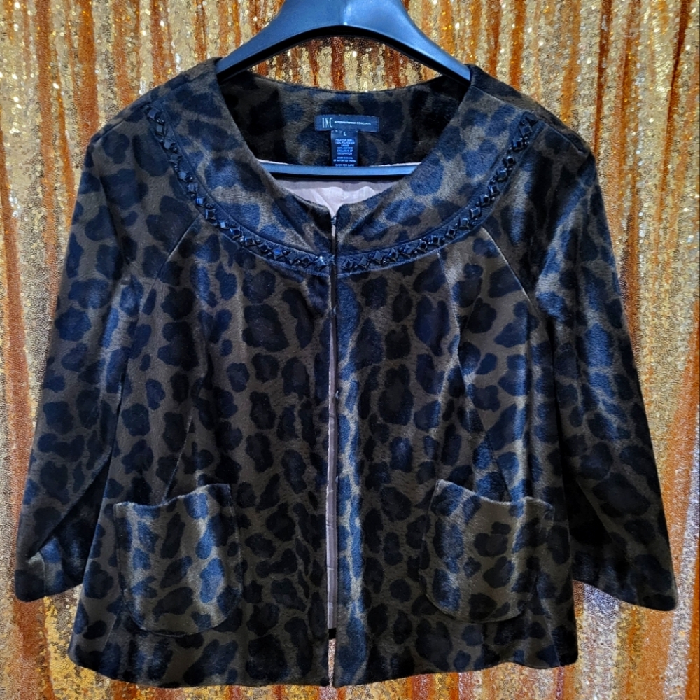 Cropped print jacket